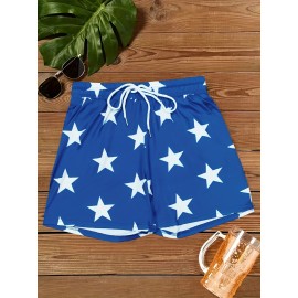 Women's Starry Sky Print Drawstring Shorts with Pockets - Casual & Fashionable, Perfect for Spring/Summer Vacations