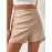 Trendy Ruched Asymmetrical Shorts - Fashionable Solid Color with Fake Buttons - Perfect for Spring & Summer - Chic Womens Casual Wear